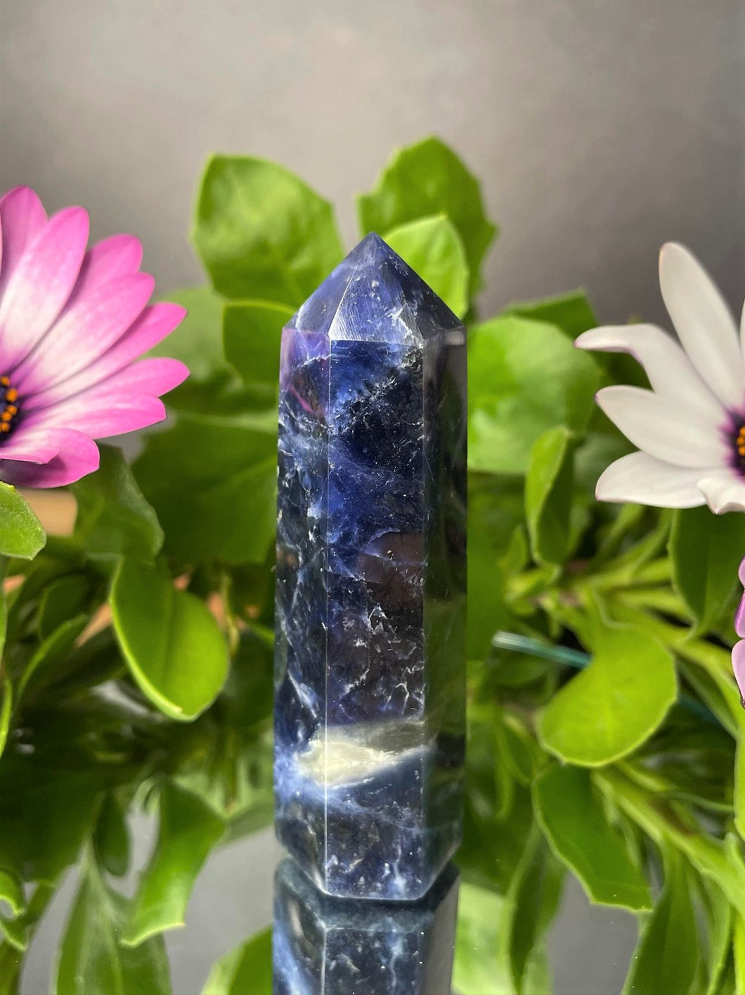 Natural Sodalite Crystal Tower Chakra Healing