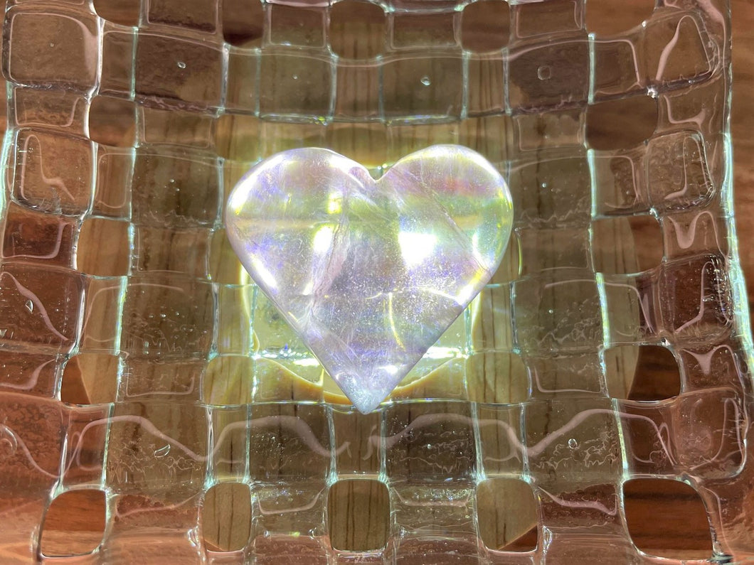 Transparent Candy Fluorite Crystal Love Heart