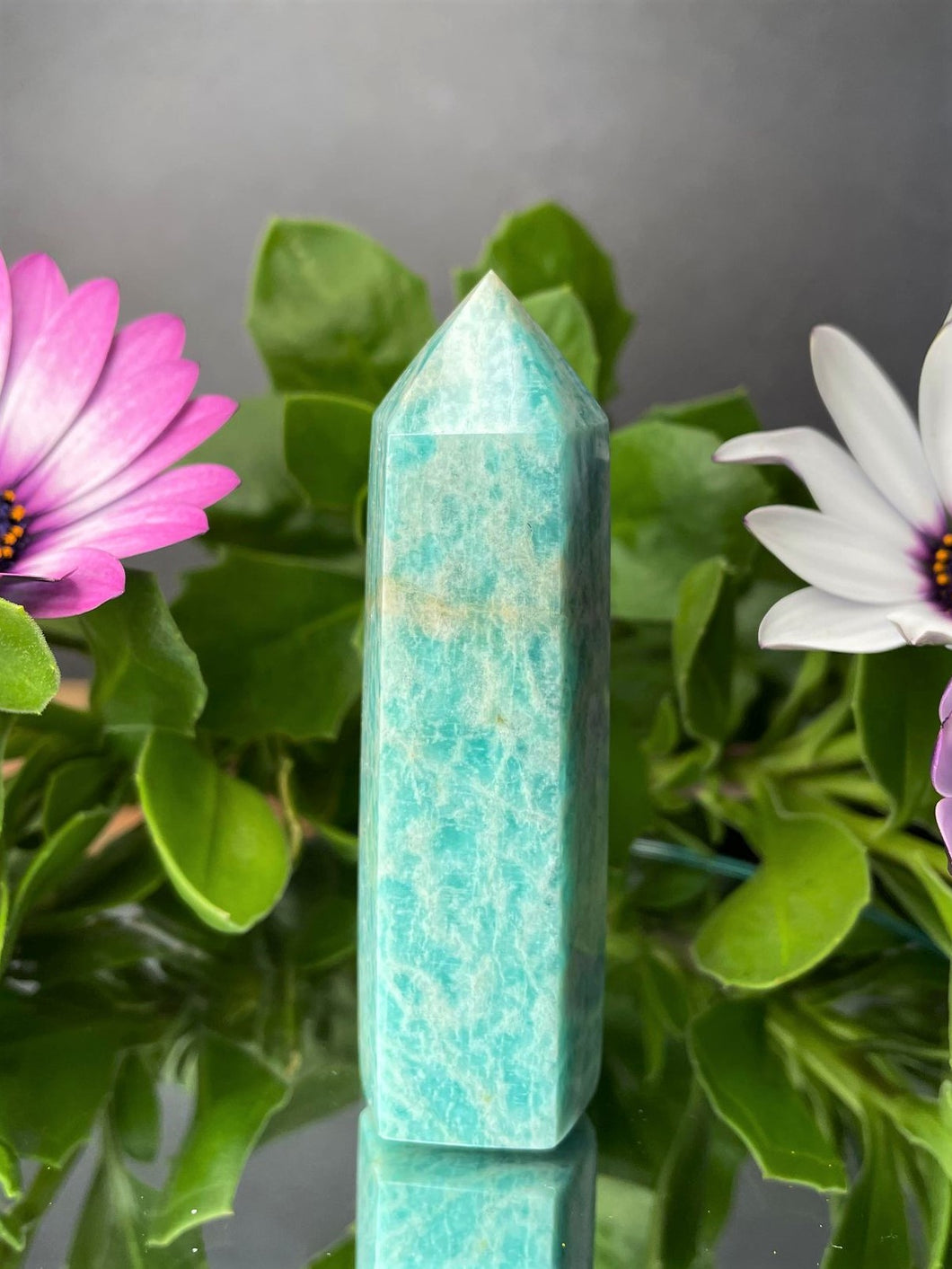 Natural Amazonite Crystal Tower Healing Décor