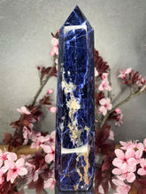 Load image into Gallery viewer, Tranquil Blue Sodalite Crystal Tower Point
