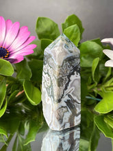 Load image into Gallery viewer, Moss Agate Crystal Tower Chakra Healing
