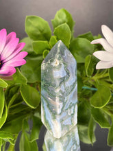 Load image into Gallery viewer, Chakra Healing Moss Agate Crystal Tower
