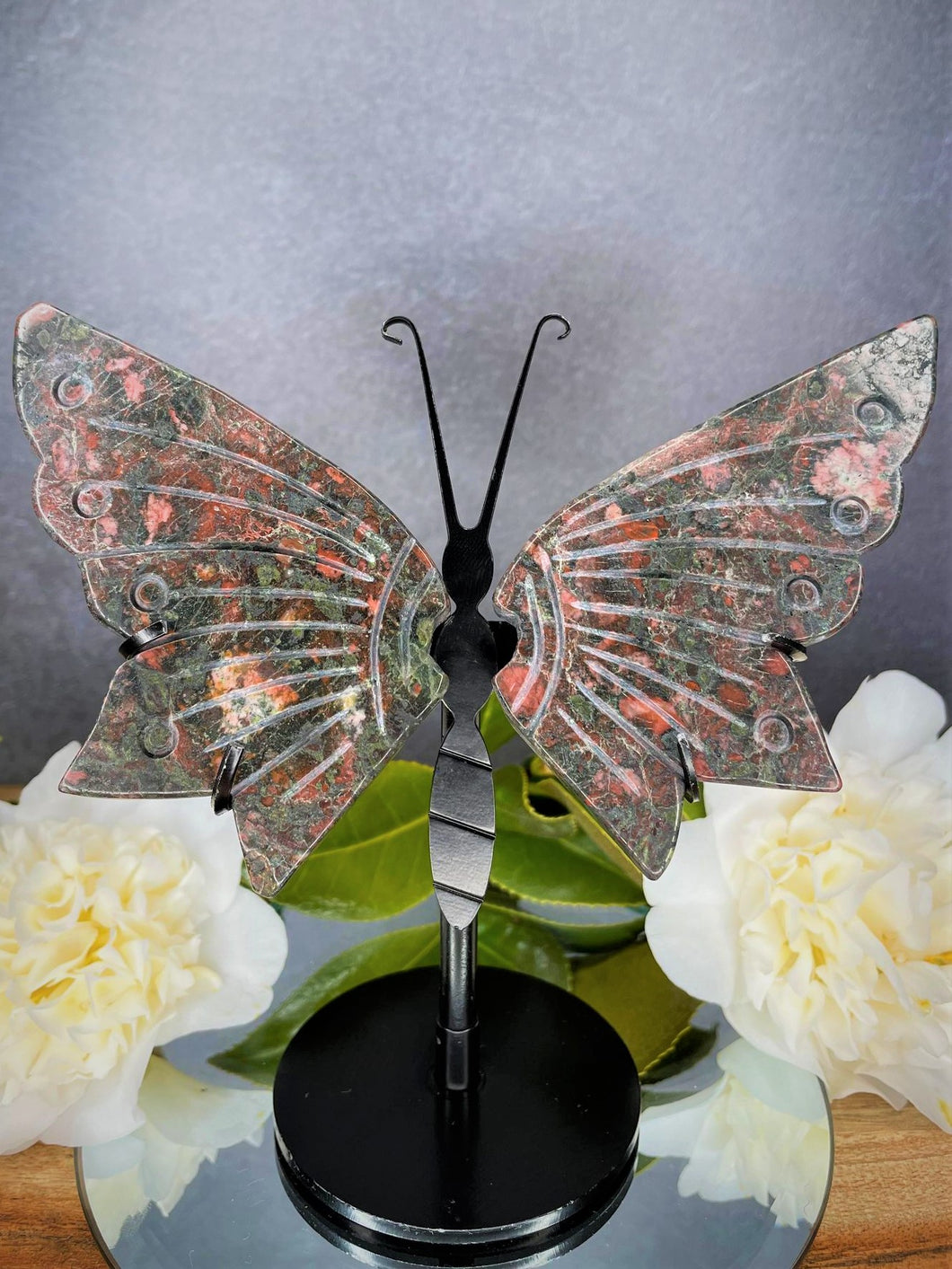 Plum Blossom Jasper Crystal Butterfly Wings Home Décor