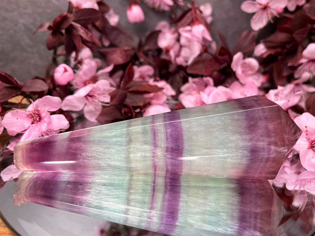 Chakra Healing Candy Fluorite Crystal Point Wand
