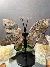 Load image into Gallery viewer, Stunning Green Blossom Jasper Crystal Butterfly Wings
