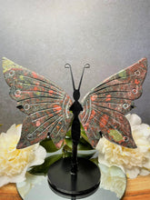Load image into Gallery viewer, Beautiful Plum Blossom Jasper Crystal Butterfly Wings
