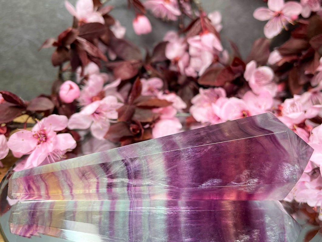 Beautiful Candy Fluorite Crystal Point Wand