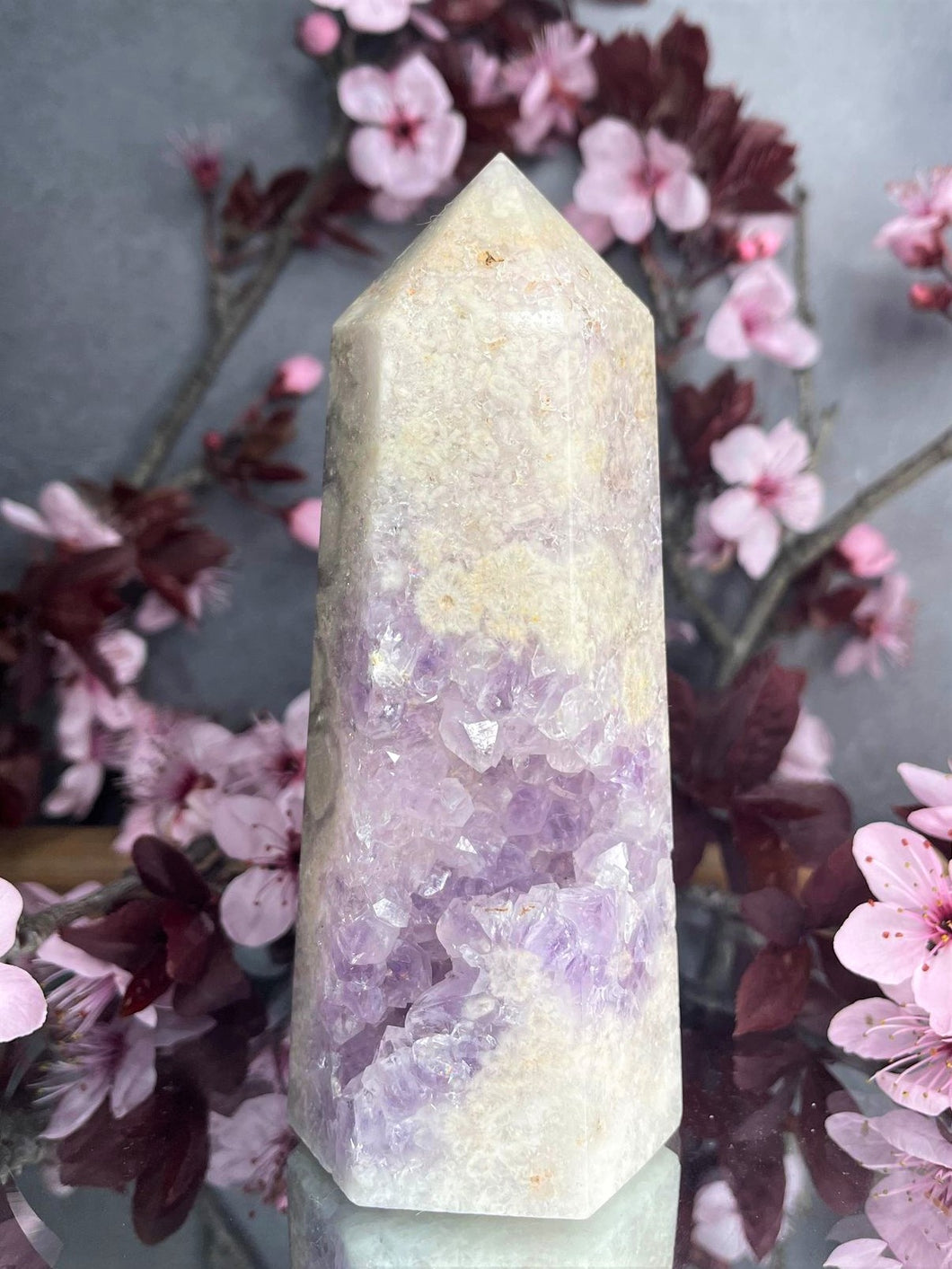 Stunning Pink Amethyst Crystal Tower Point