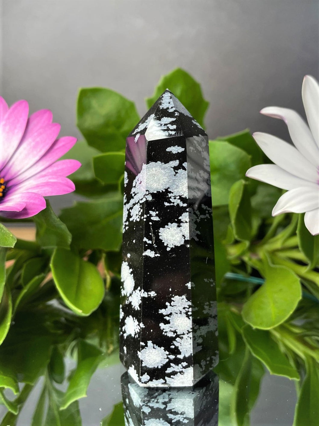 Natural Snowflake Obsidian Crystal Tower Healing