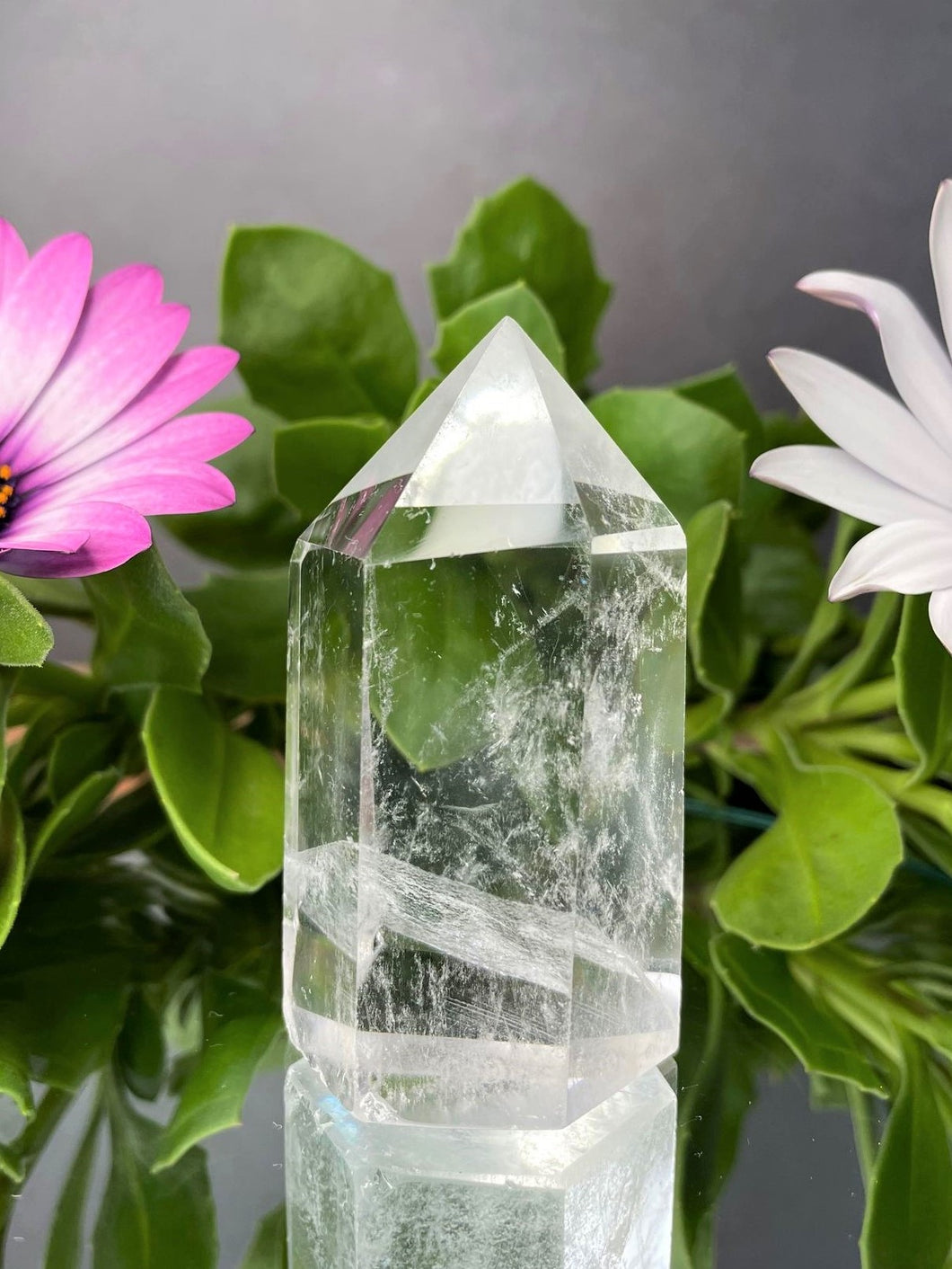 Transparent Natural Clear Quartz Crystal Tower