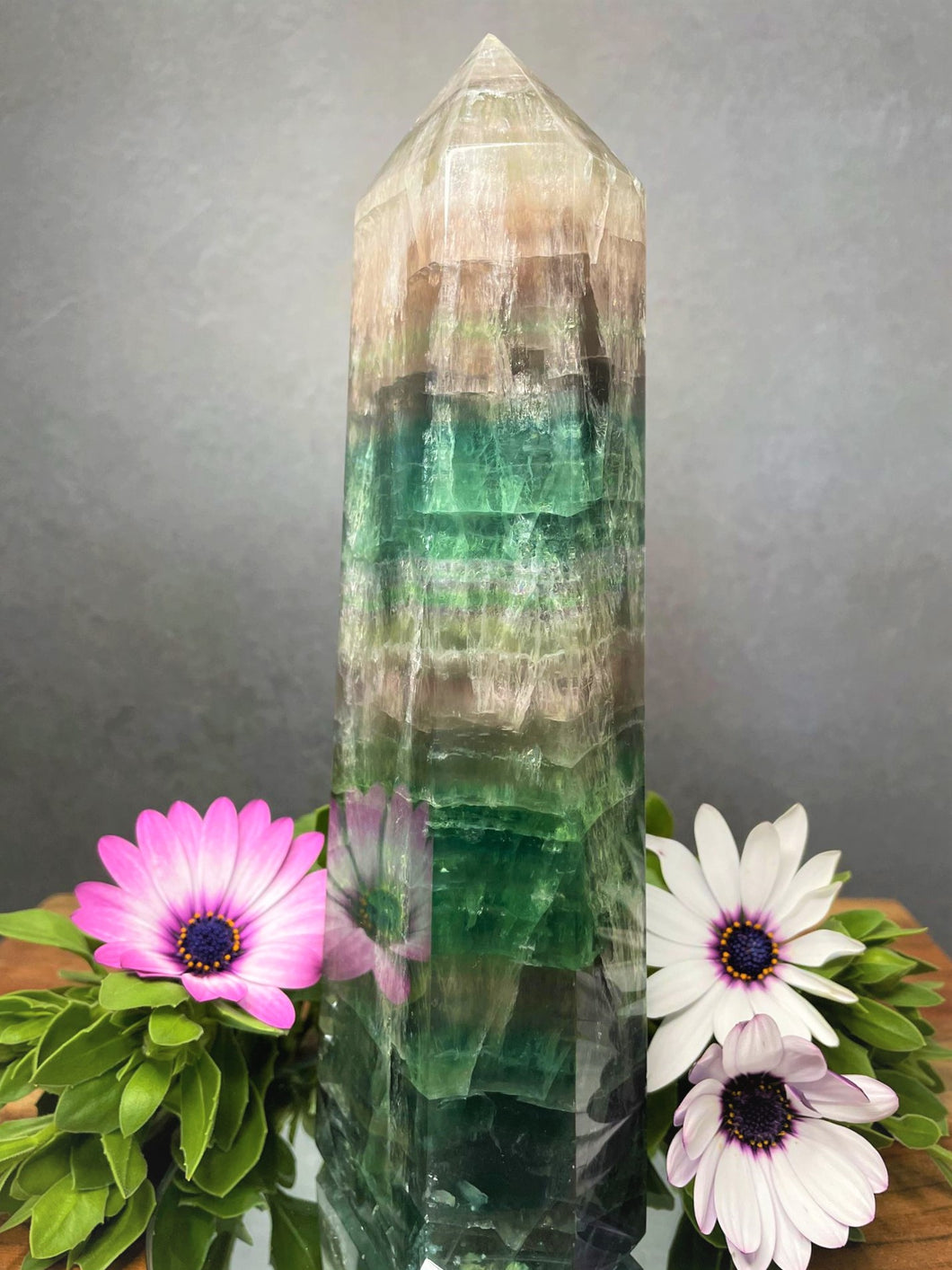 Large Fluorite Crystal Point Tower