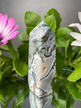Load image into Gallery viewer, Moss Agate Crystal Tower Chakra Healing
