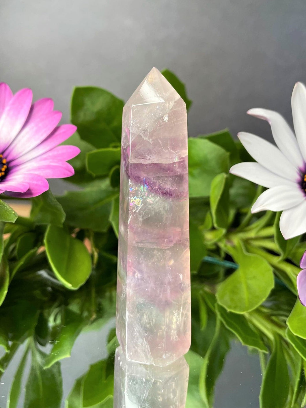 Calming Natural Colourful Fluorite Crystal Tower