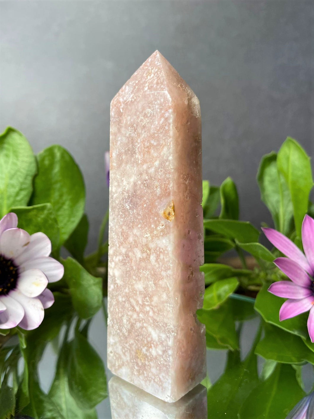 Chakra Healing Pink Amethyst Crystal Tower Point