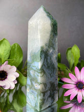 Load image into Gallery viewer, Natural Crystal Moss Agate Stone Tower Point
