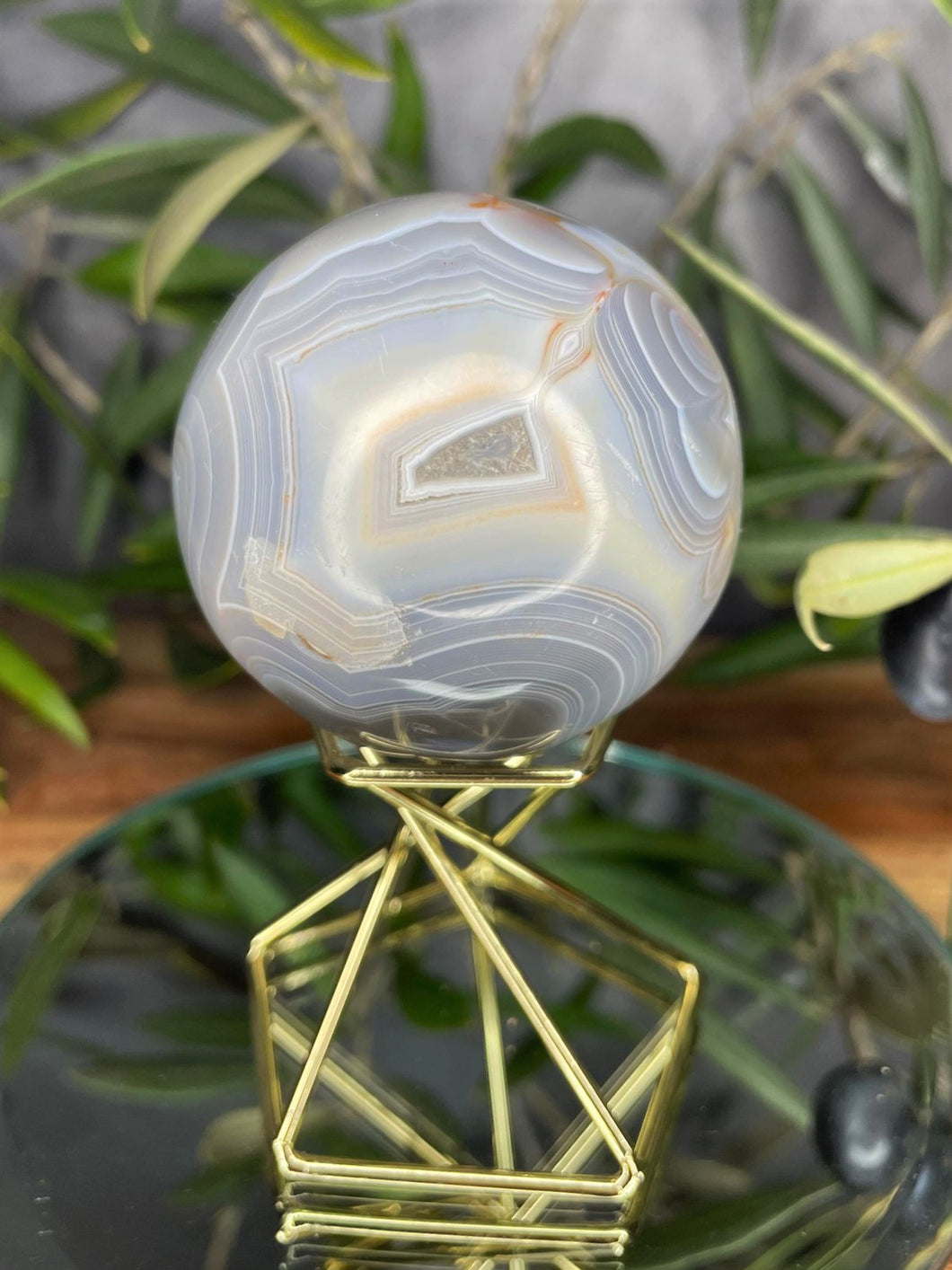 Stunning Agate With Banding Crystal Sphere