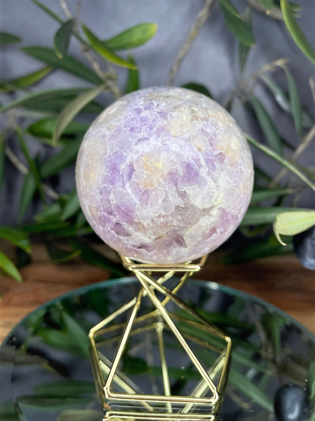 Pink Amethyst Crystal Sphere Chakra Healing