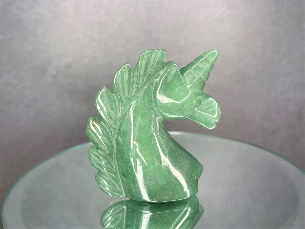 Stunning Aventurine Unicorn Crystal Carving