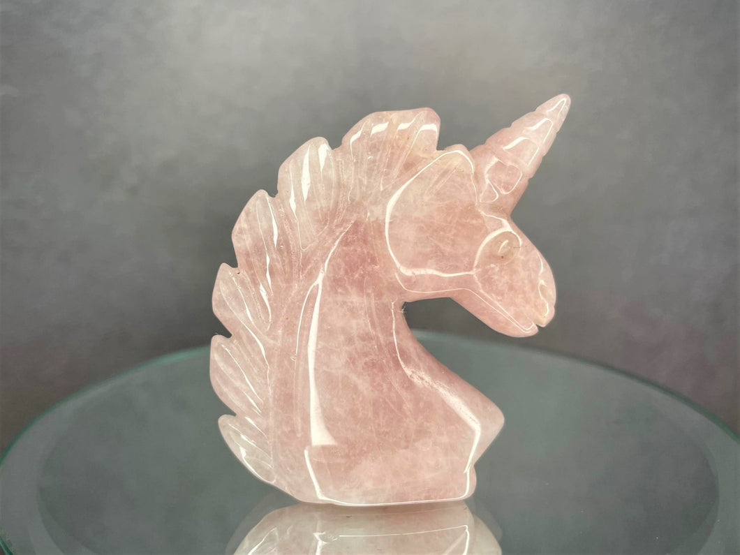 Stunning Rose Quartz Unicorn Carving