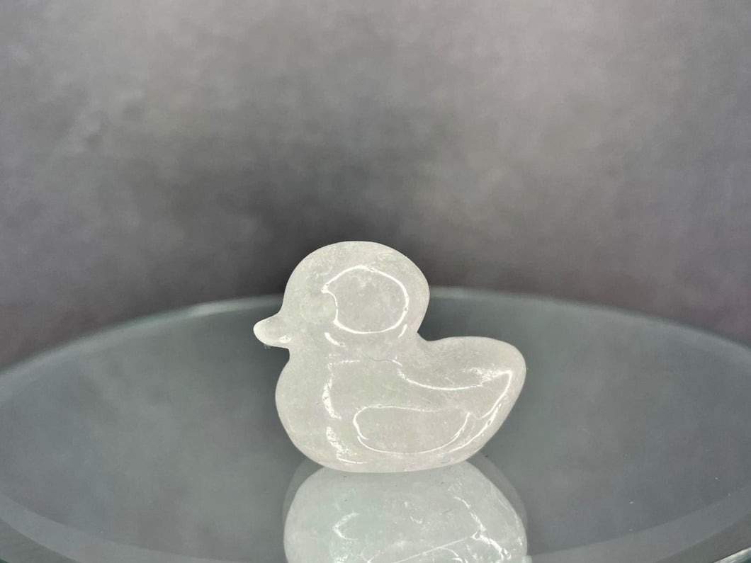 Cute Clear Quartz Duck Crystal Carving