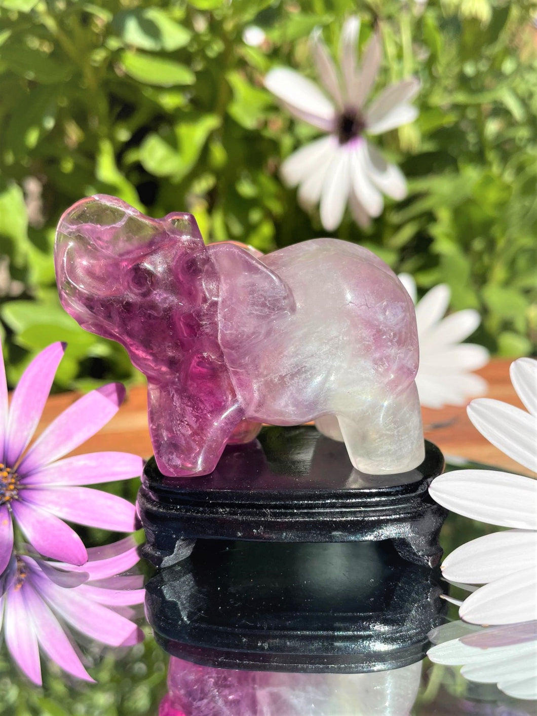 Stunning Fluorite Crystal Elephant Carving