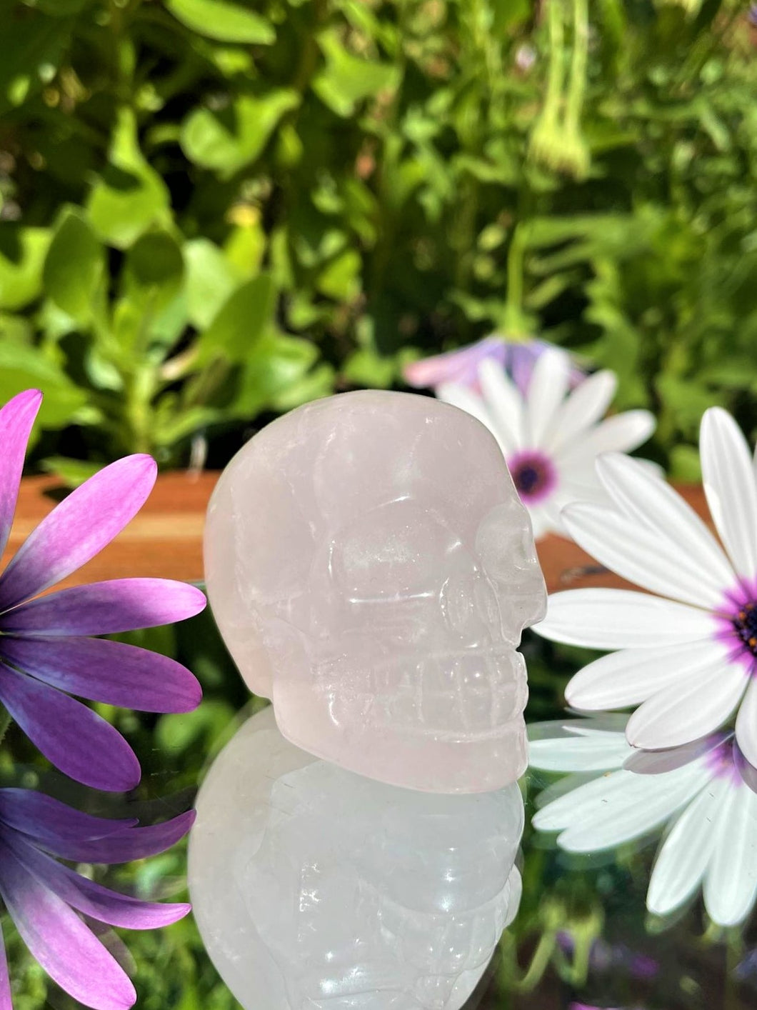 Heart Chakra Rose Quartz Crystal Skull