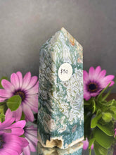 Load image into Gallery viewer, Natural Moss Agate Crystal Tower Point

