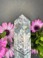 Load image into Gallery viewer, Natural Purple Moss Agate Crystal Tower Point
