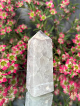 Load image into Gallery viewer, Green Quartz Flower Agate Crystal Tower Point
