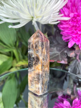 Load image into Gallery viewer, Joy Black Moonstone Sunstone Flash Crystal Tower Point
