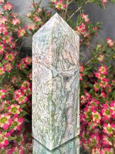 Load image into Gallery viewer, Stunning Pink Moss Agate Crystal Point Tower
