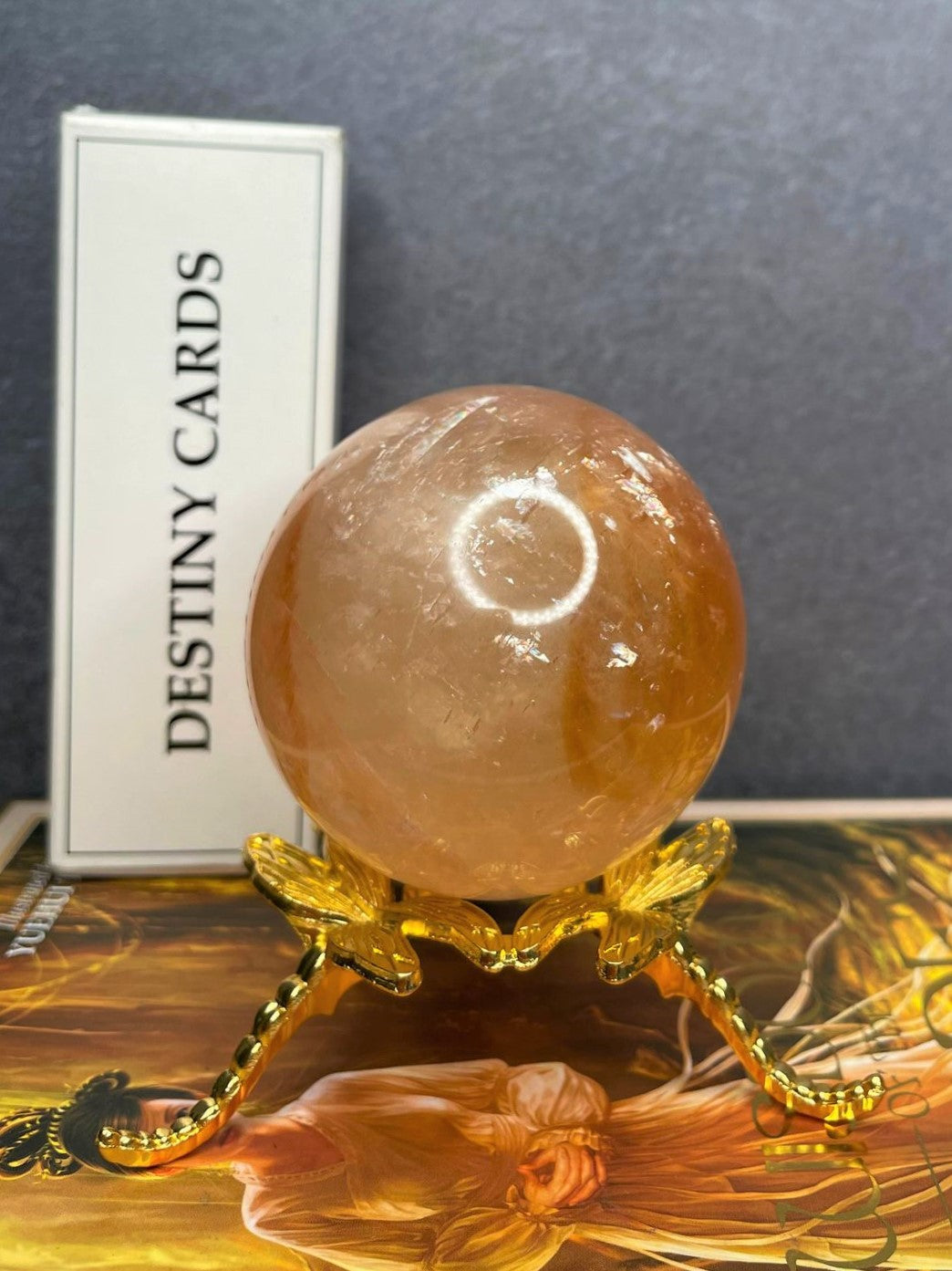 Honey Calcite Crystal Sphere Healing Stone