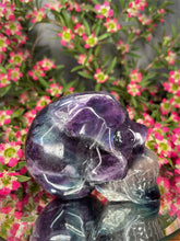 Load image into Gallery viewer, Colorful Fluorite Crystal Skull Carving
