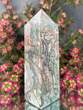 Load image into Gallery viewer, Stunning Pink Moss Agate Crystal Point Tower
