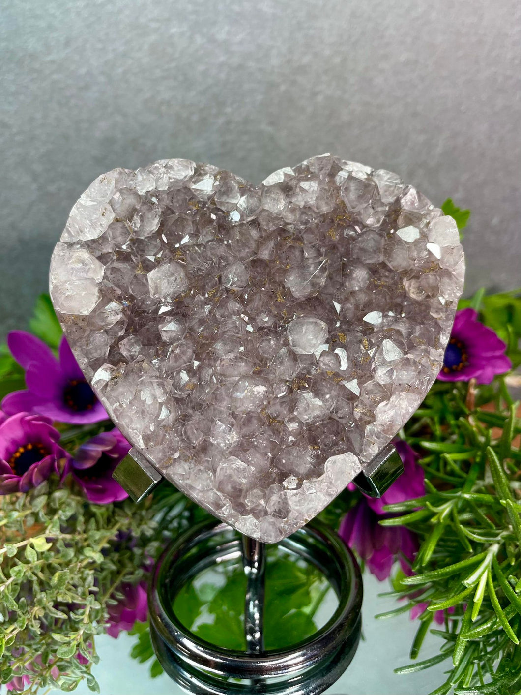 Amethyst Cluster Crystal Geode Love Heart