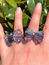 Load image into Gallery viewer, Rainbow Fluorite Crystal Ring With Adjustable Metal Alloy Band
