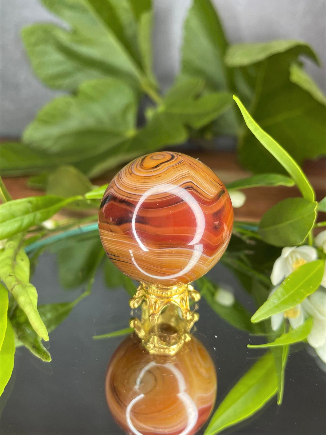 Pretty Mini Carnelian Crystal Sphere