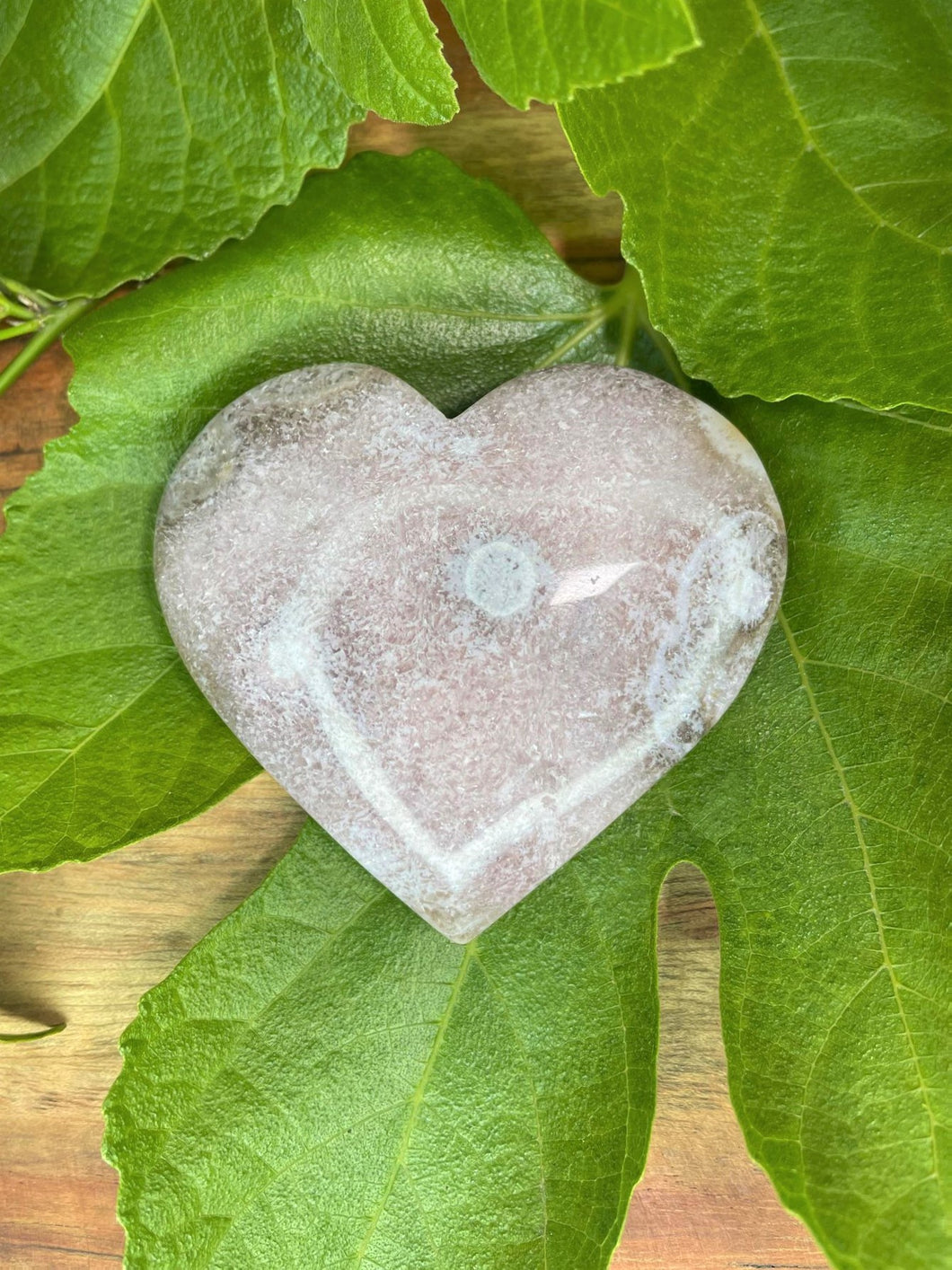 Pink Amethyst Crystal Love Heart Carving