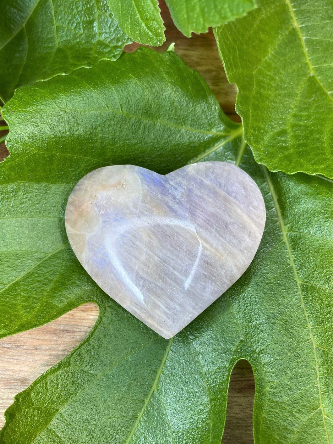 Stunning Moonstone Crystal Love Heart Carving