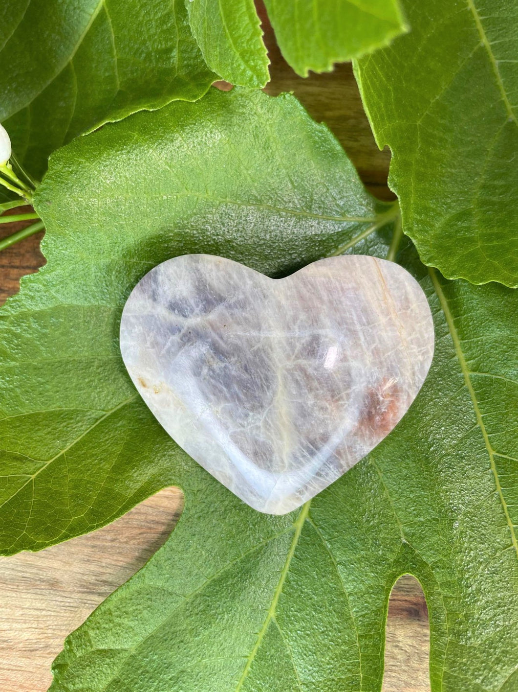 Moonstone Crystal Love Heart Carving