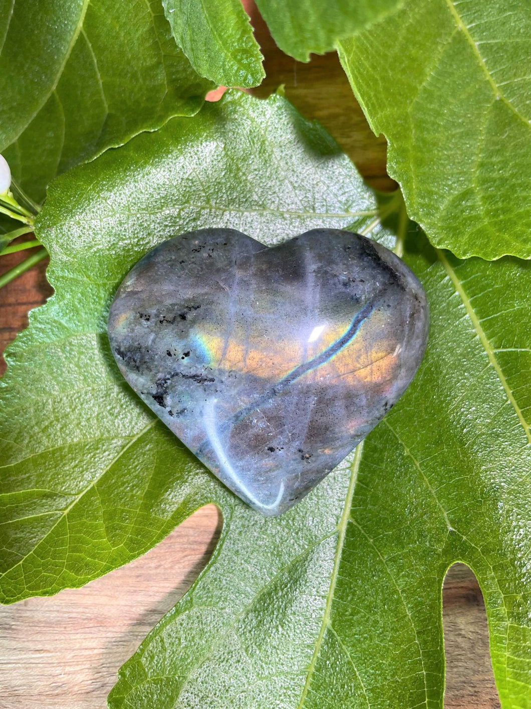 Labradorite Crystal Love Heart Carving