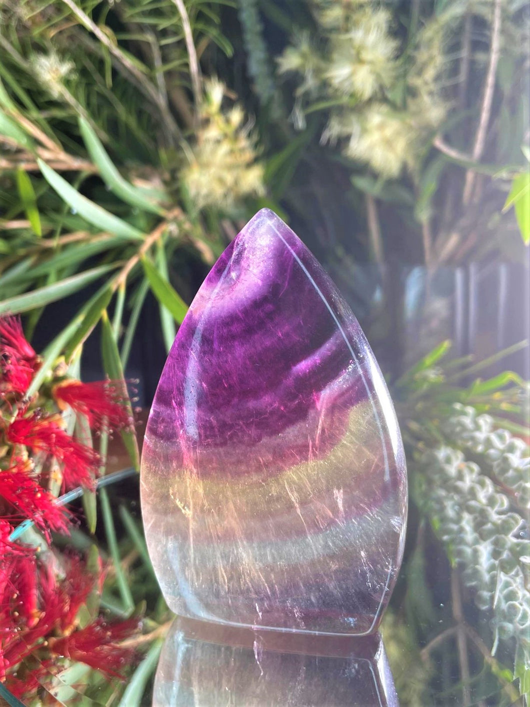 Stunning Natural Candy Fluorite Crystal Flame