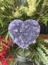 Load image into Gallery viewer, Amethyst Cluster Geode Crystal Love Heart
