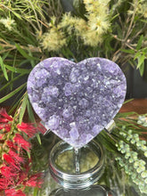 Load image into Gallery viewer, Amethyst Cluster Geode Crystal Love Heart

