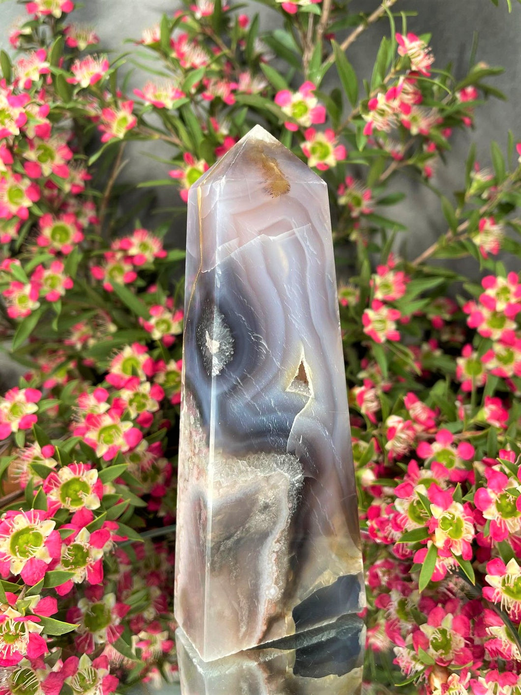Beautiful Agate Crystal Tower Point