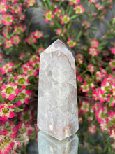 Load image into Gallery viewer, Green Quartz Flower Agate Crystal Tower Point
