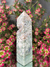 Load image into Gallery viewer, Calming Pink Moss Agate Crystal Tower
