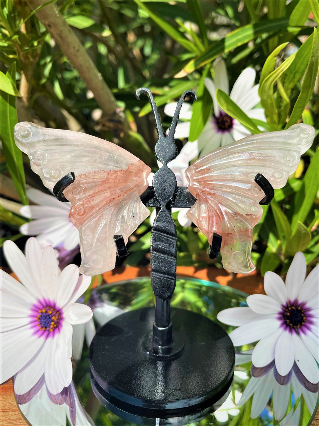 Mini Fire Quartz Crystal Butterfly Wings