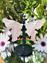 Load image into Gallery viewer, Heart Chakra Mini Rose Quartz Crystal Butterfly Wings
