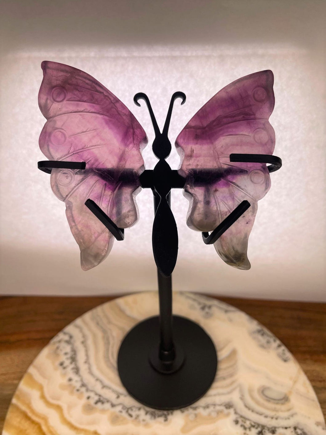 Purifying Mini Purple Fluorite Crystal Butterfly Wings